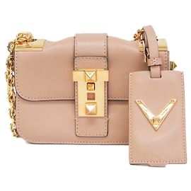 Borsa a Spalla con Catena Valentino Garavani Rockstud Beige