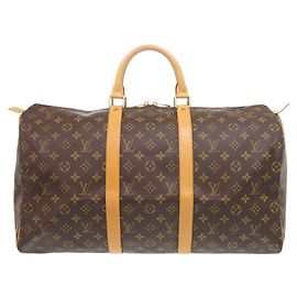 Sac Boston Louis Vuitton Keepall 50 Monogram Marron