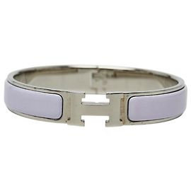 Bracciale Clic Hermès in viola e argento Argento Porpora