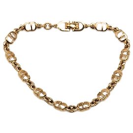 Pulseira de elos com logótipo CD dourado da Dior, banhada a ouro Dourado