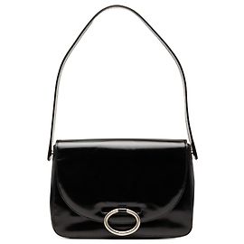 Bolsa de ombro com aba em couro Spazzolato preto Prada Preto