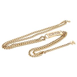 Chanel Gold CC vergoldeter Doppelketten-Gürtel mit Strass Coco Plaque Golden