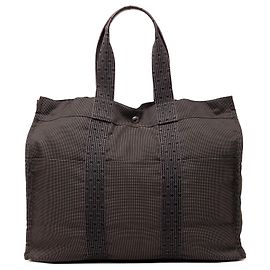 Hermès Brown Canvas Herline GM Brown Dark brown