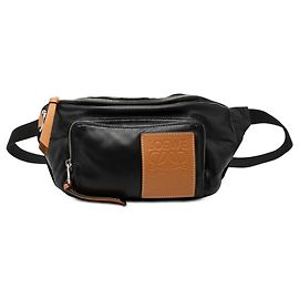 LOEWE Black Nappa Anagram Puffy Belt Bag Black