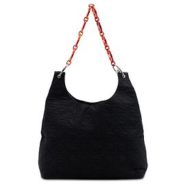 Dior Black Nylon Cannage Tortoise Shell Chain Tote Black