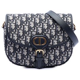 Dior Bobby Crossbody aus blauem Oblique Canvas, Größe Medium Blau Marineblau