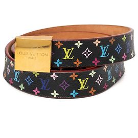 Cinturón Louis Vuitton Black Monogram Multicolore Negro