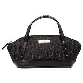 Dior Black Mini Diorissimo Trotter Canvas Street Chic Handbag Black