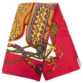 Sciarpa in seta Hermès Red Festival des Amazones 90 Rosso
