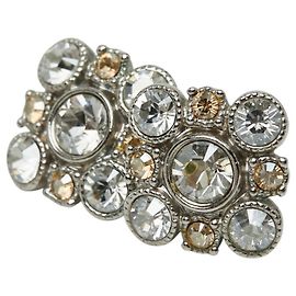 Chanel Silver Metal Stud Earrings Silvery