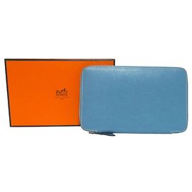 Hermès Hermes Veau Epsom Agenda Zip Notebook Cover Blu