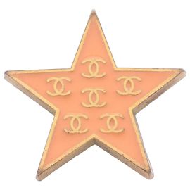 Broche Chanel Star Coco Mark Doré Orange