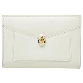 Bulgari Bvlgari Serpenti Forever Ivory Bi-fold Wallet Cream