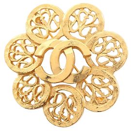Spilla Fiore Logo Coco Chanel D'oro