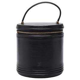 Louis Vuitton Epi Cannes Handbag Vanity Bag Black