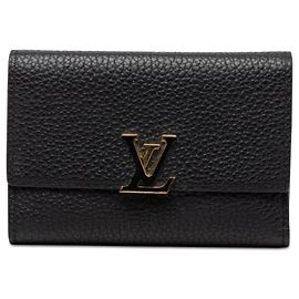 Portafoglio Louis Vuitton Portefeuille Capucines Compact Pieghevole Nero Rosa