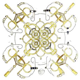 Hermès Sciarpa di seta Hermes Carré 90 EPERON D'OR Bianco Blu navy