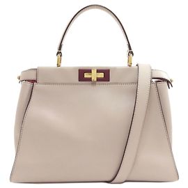 Fendi Peekaboo 2-Way Handtasche in Hellgrau Grau