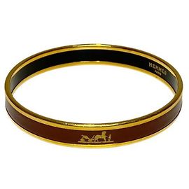 Hermès Bracelet jonc en cloisonné or et rouge Hermes Rouge Doré