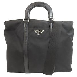 Bolsa 2-Way em nylon preto da Prada Preto