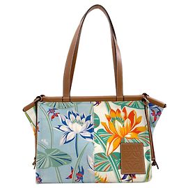 Loewe Paula's Ibiza Cushion Tote Bag Brown White Light blue