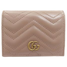Gucci GG Marmont Double G Bifold-Geldbörse Beige