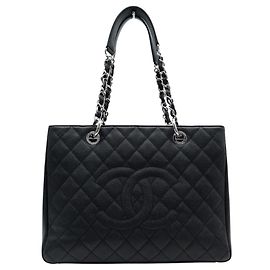 NOVA BOLSA CHANEL CABAS SHOPPING GM LOGO CC EM COURO CAVIAR PRETO Preto