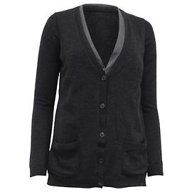 Theory V-Ausschnitt Cardigan aus grauer Wolle Grau