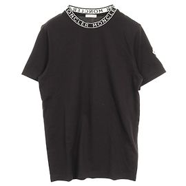 Top Moncler Neckline Logo de algodón negro Negro