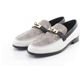 Hermès Hermes Destin Lizard Natura Leather Loafers White