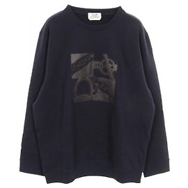 Hermès Hermes Metallerie au Carre Baumwoll-Sweatshirt Blau Andere