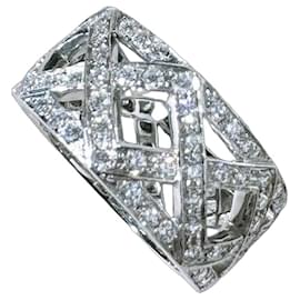 Anello Tiffany & Co. in Platino con Diamanti Intrecciati Argento