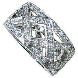 Anel Tiffany & Co. de Platina com Diamantes Entrelaçados Prata