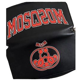 Cartera Moschino Milano de cuero con cremallera Negro Roja