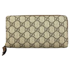 Cartera larga plegable Gucci GG Supreme Beige