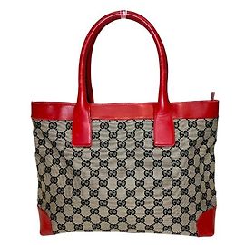 Sac cabas Gucci GG Canvas Rouge Beige