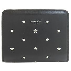 Jimmy Choo Bi-fold Ledergeldbörse mit Sternmotiv Schwarz