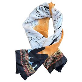 Autre Marque Ottolinger Lenço de seda AW 2018 Preto Branco Vermelho Laranja Gold hardware