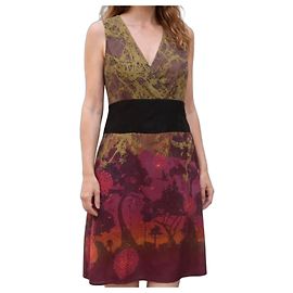 Autre Marque Robe d'été imprimée Anatopik Marron Rouge Vert Violet