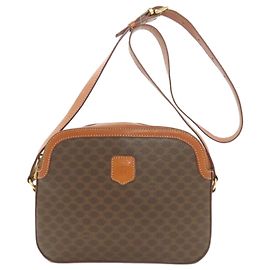Céline Celine Macadam Pattern Shoulder Bag Brown