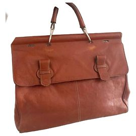 Philosophy di Lorenzo Serafini Lorenzo Brown Leather Briefcase Handbag Brown