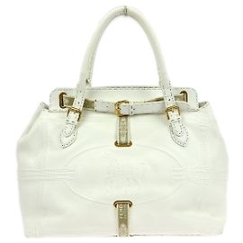 Fendi Selleria Peekaboo Bag Leather Medium White