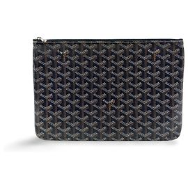 Goyard Senat Zip Pouch Coated Canvas MM Navy blue