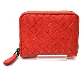 Monedero Intrecciato Bottega Veneta Roja