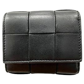 Cartera tríptico Maxi Intrecciato Cassette Bottega Veneta Negro