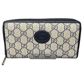 Gucci Interlocking G Long Wallet GG Supreme Beige