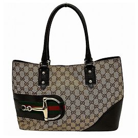 Sac cabas Gucci Sherry 137385 Horsebit Marron
