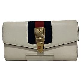 Gucci Sylvie Continental Long Wallet Cream