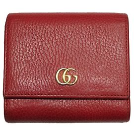 Gucci Double G Compact Wallet Red