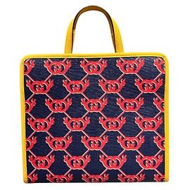 Borsa Tote per bambini Gucci Interlocking G Snail Giallo Blu navy
